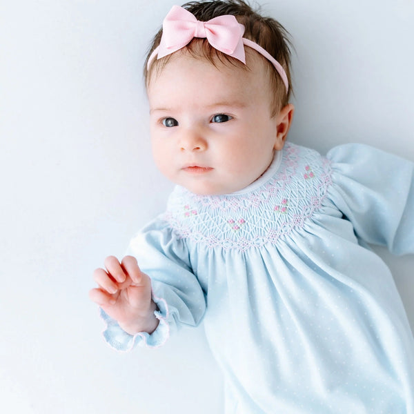 Piper's Classics Bishop Footie- Light Blue Girl