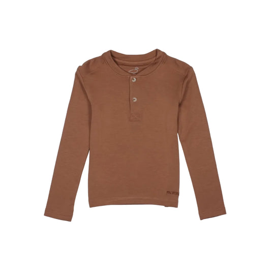Boys Shoreline Henley LS Walnut