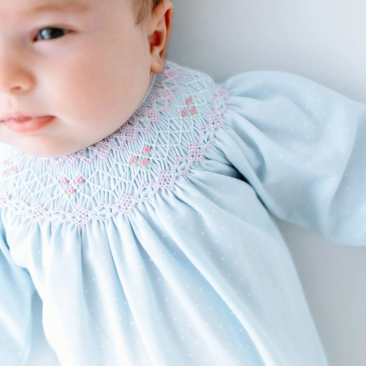 Piper's Classics Bishop Footie- Light Blue Girl