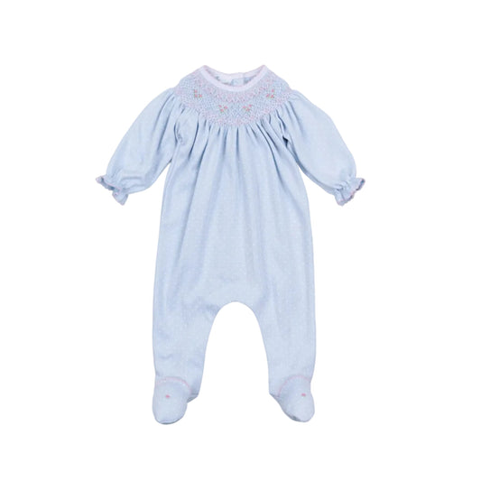 Piper's Classics Bishop Footie- Light Blue Girl