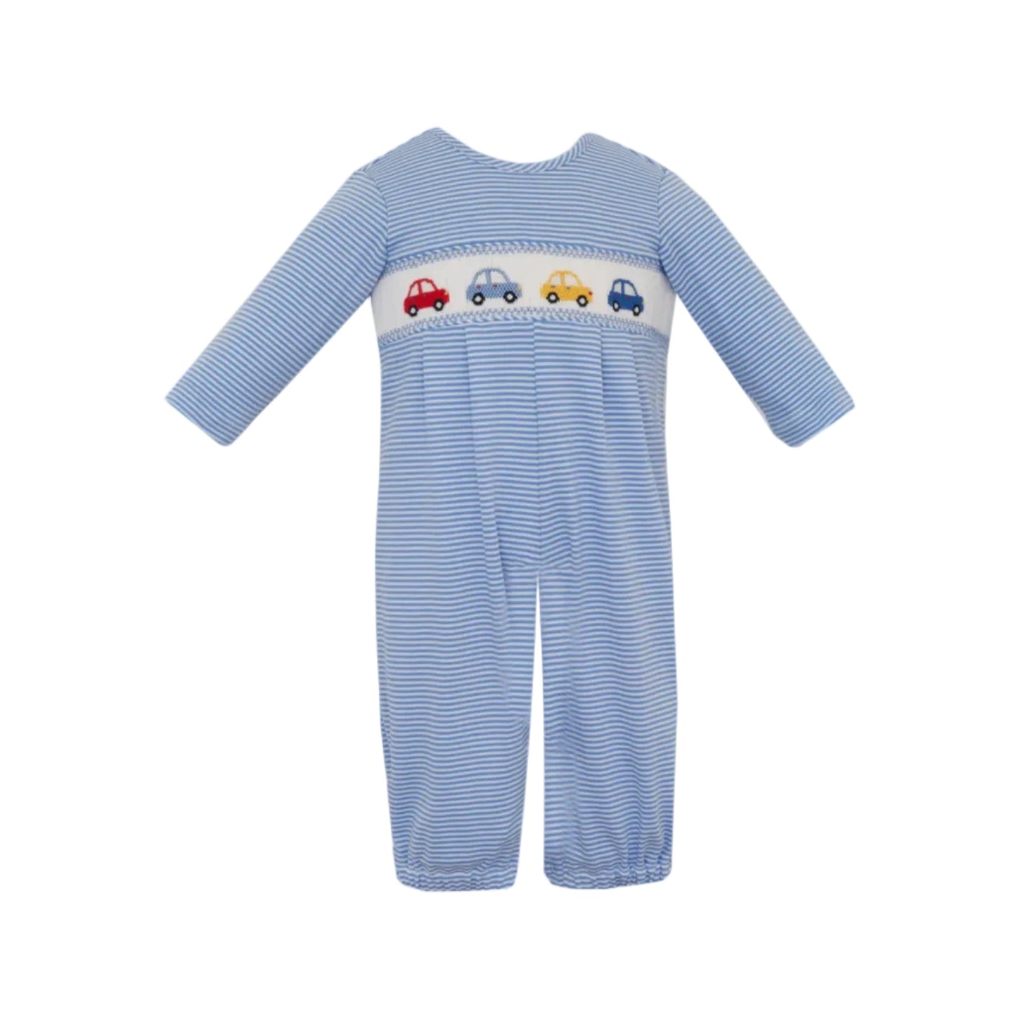 Car's Periwinkle Blue Knit Stripe Long Romper