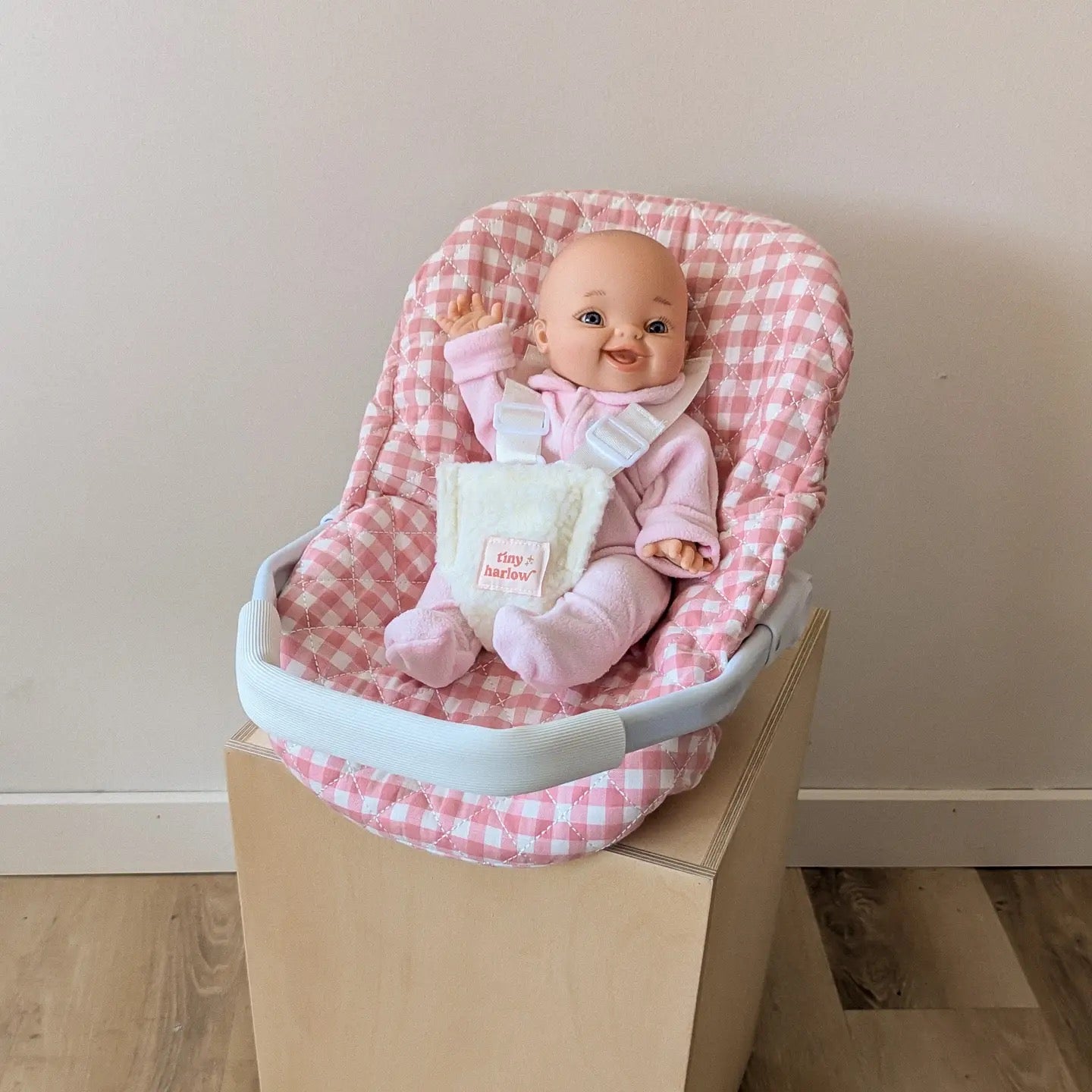 Pink Gingham Doll Carrier by Tiny Harlow