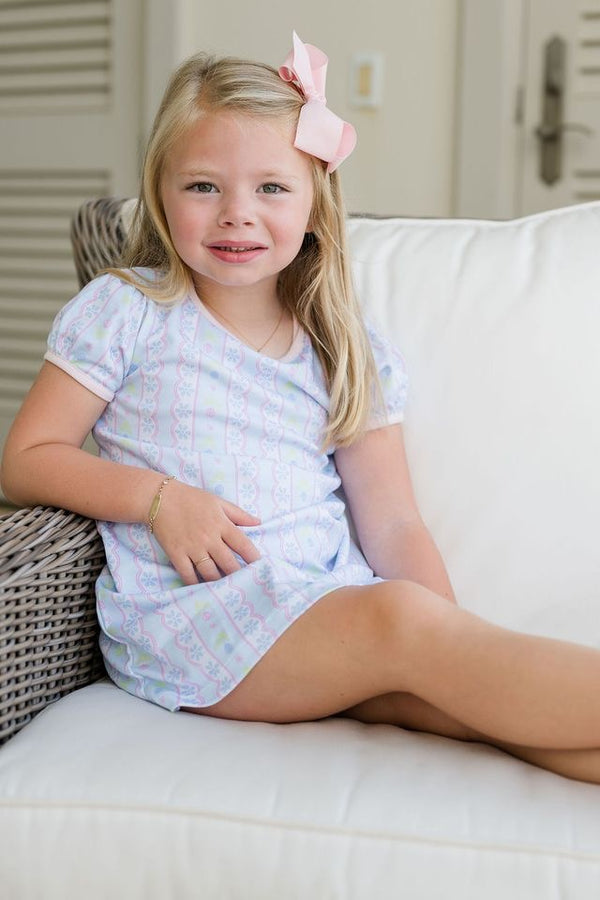 Play Dress, Blue Floral Scallop *PRE-ORDER*