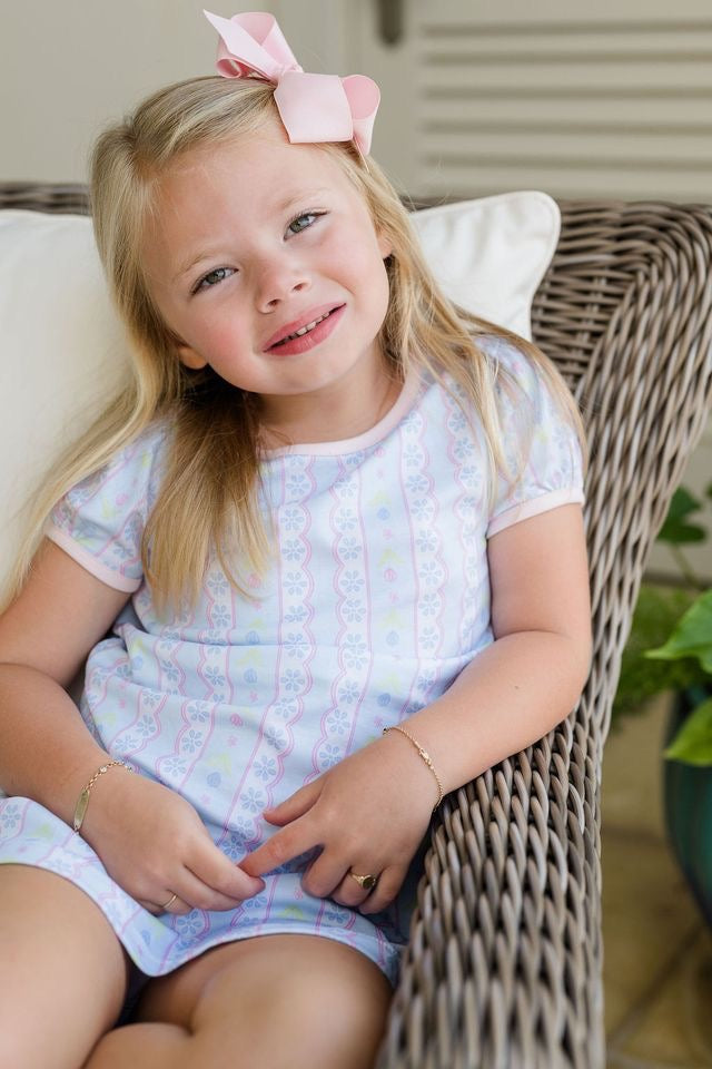 Play Dress, Blue Floral Scallop *PRE-ORDER*