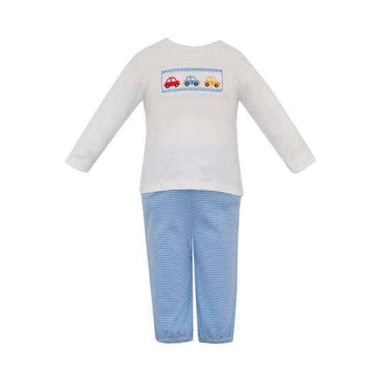 Car's Stripe Pant Set, Periwinkle Blue