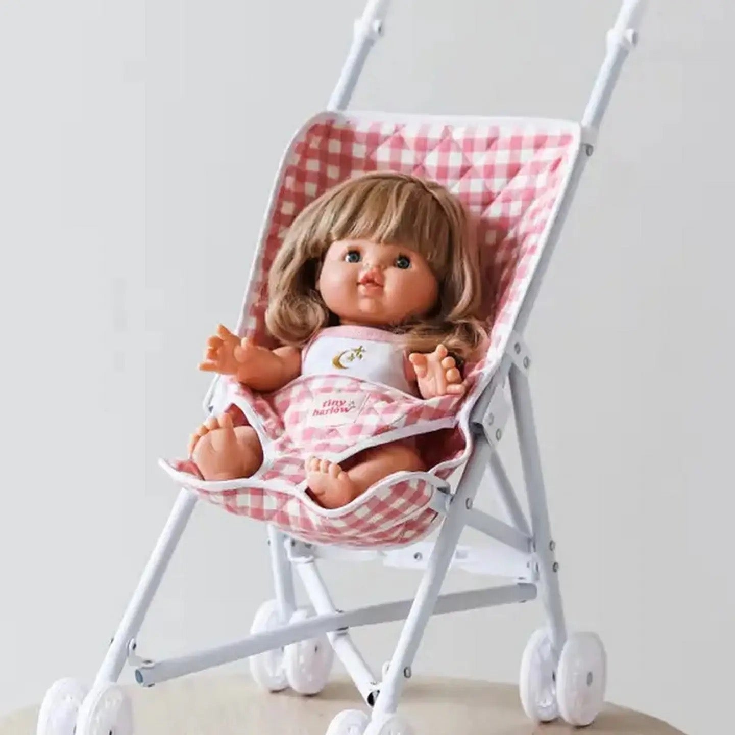 Pink Gingham Stroller by Tiny Harlow