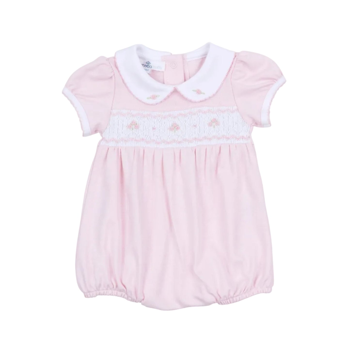 Lillian Smocked Bubble-Pink