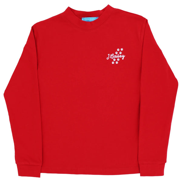 Long Sleeve Logo Tee- Dawg/Red