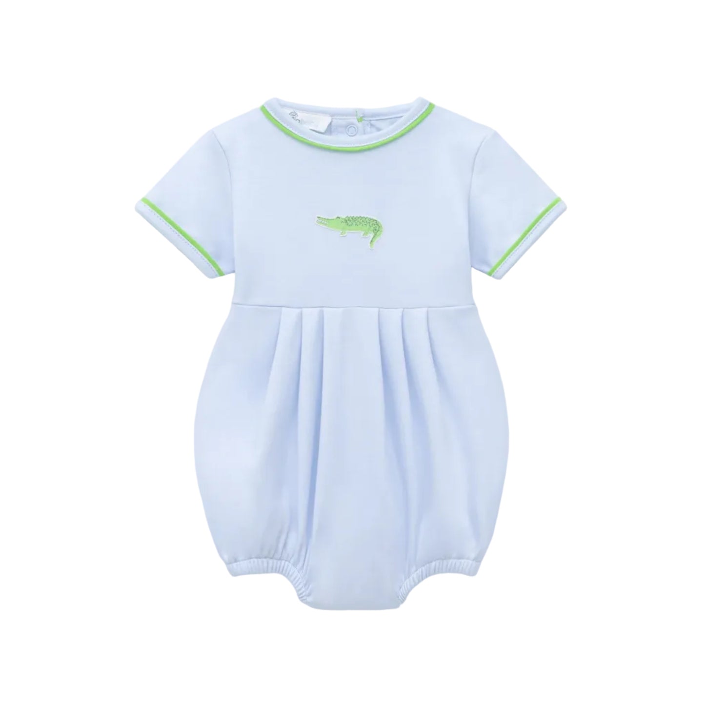 Bayou Baby Bubble- Hand Embroidered- Light Blue