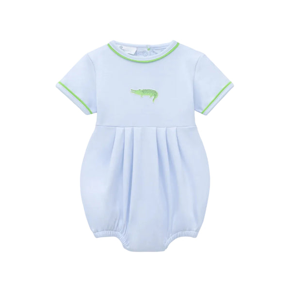 Bayou Baby Bubble- Hand Embroidered- Light Blue
