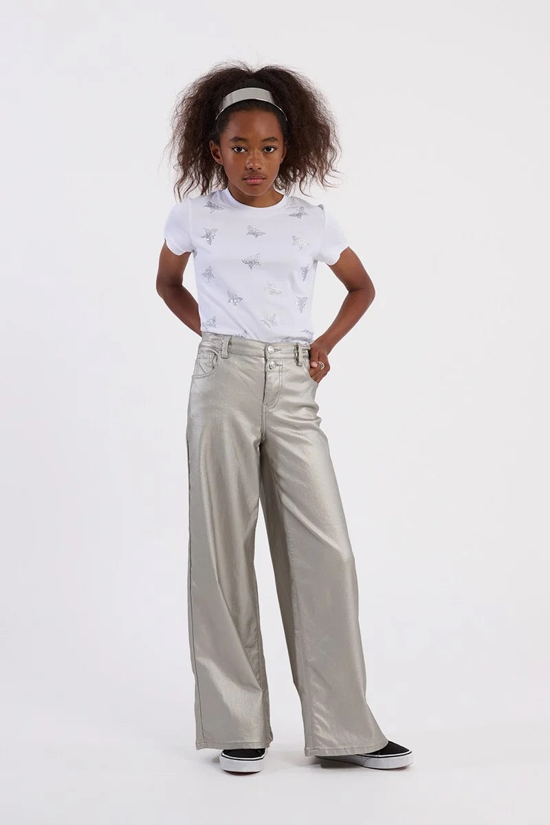 Girls Woven Pants Silver