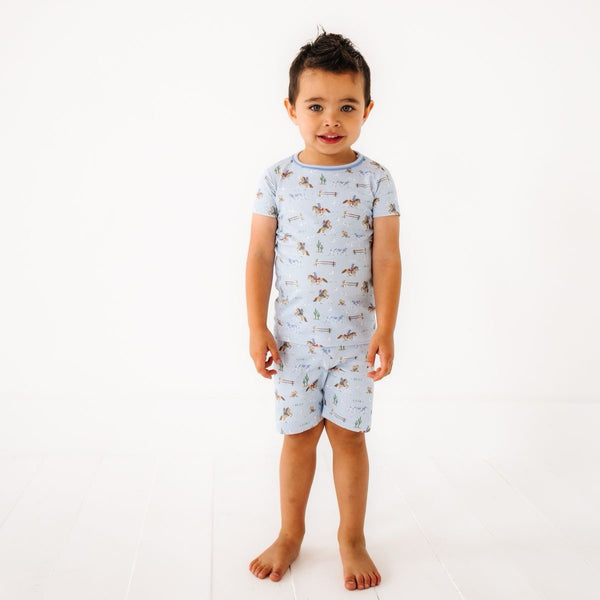Little Wranglers Short Pajamas-Sky