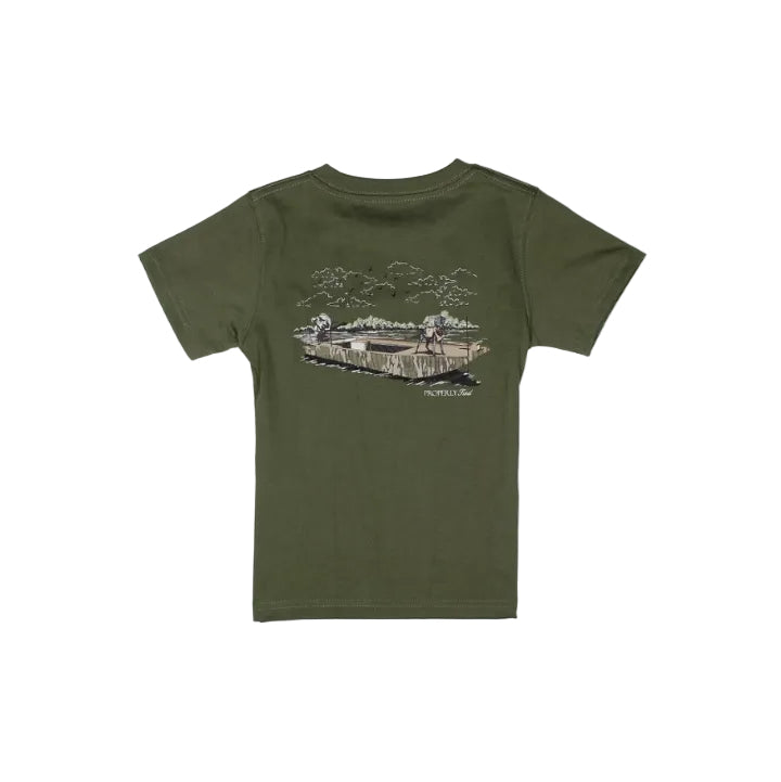 Boys Mossy Oak Boat Ride SS Olive