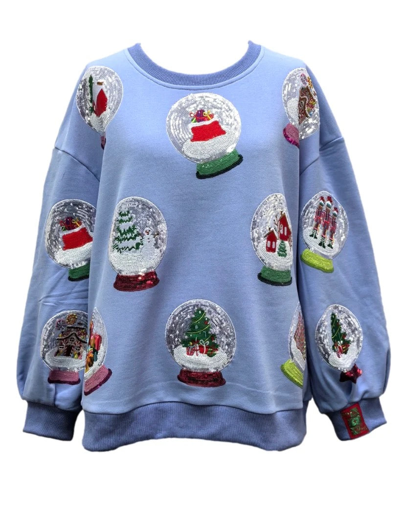 Kids Powder Blue Snow Globe Sweatshirt