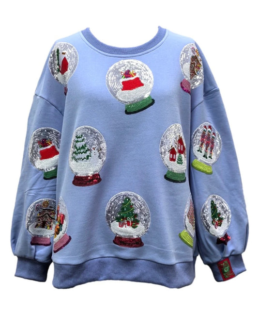 Kids Powder Blue Snow Globe Sweatshirt
