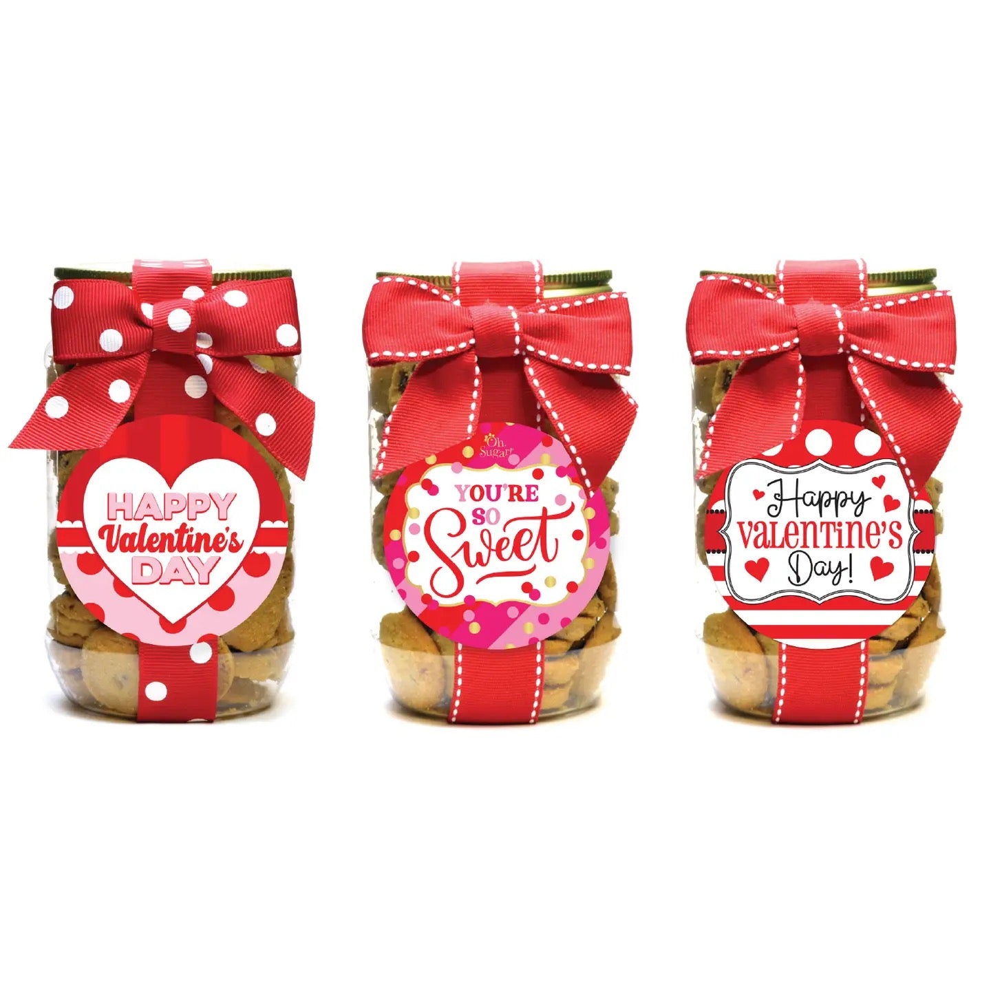 Cookie Pint Jars - Valentine Asst 1 Chocolate Chip
