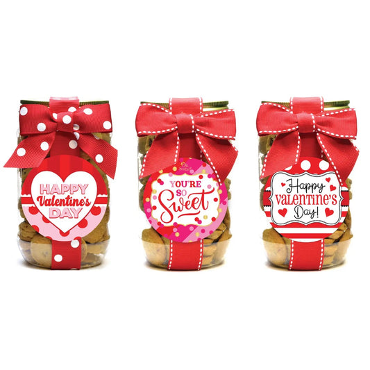 Cookie Pint Jars - Valentine Asst 1 Chocolate Chip