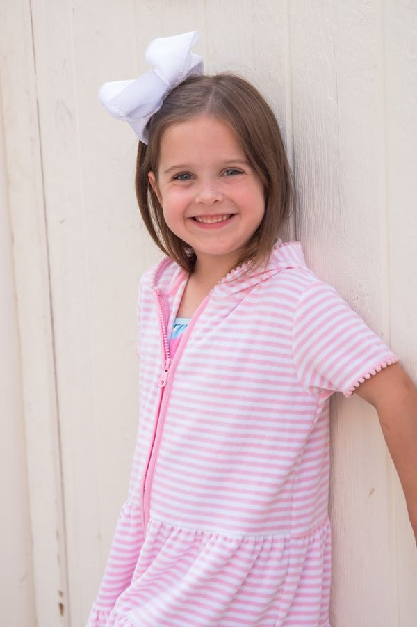 Pink Stripe Light Pink Coverup (Zip Up)