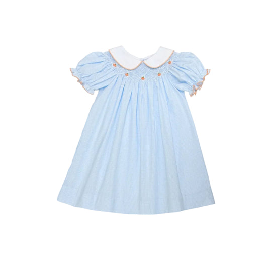 Pumpkin Billie Bishop Dress, Light Blue Mini Gingham
