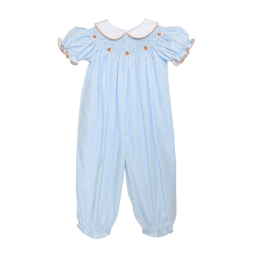 Pumpkin Billie Bishop Bubble, Light Blue Mini Gingham