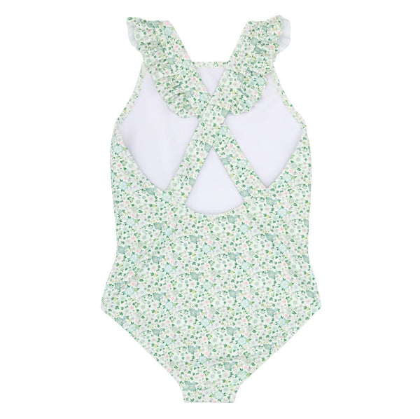 Girls Sea Marsh Floral Crossover One Piece