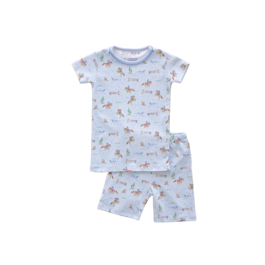 Little Wranglers Short Pajamas-Sky