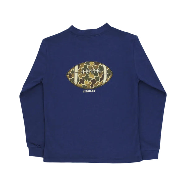 Long Sleeve Logo Tee- Football/Navy