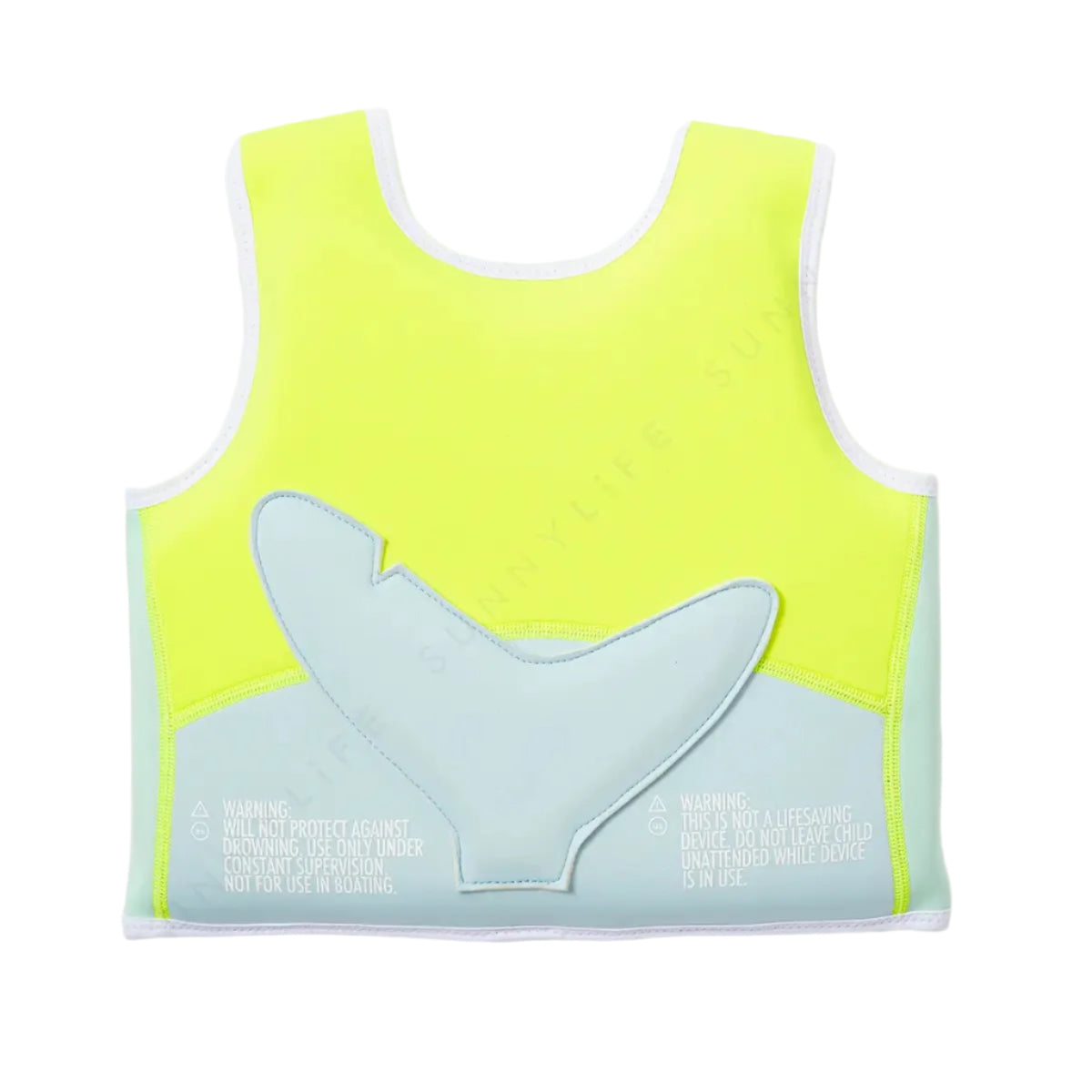 Salty the Shark Swim Vest 1-2 Aqua Neon Yellow