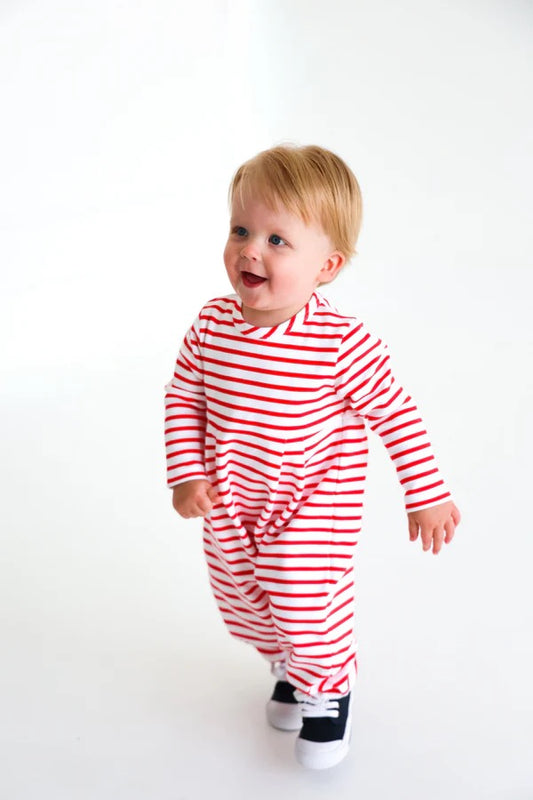 Long Sleeve Bradford Romper Richmond Red Stripe