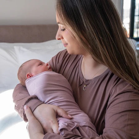 Bamboo SleepSack Swaddle- Mauve- Small