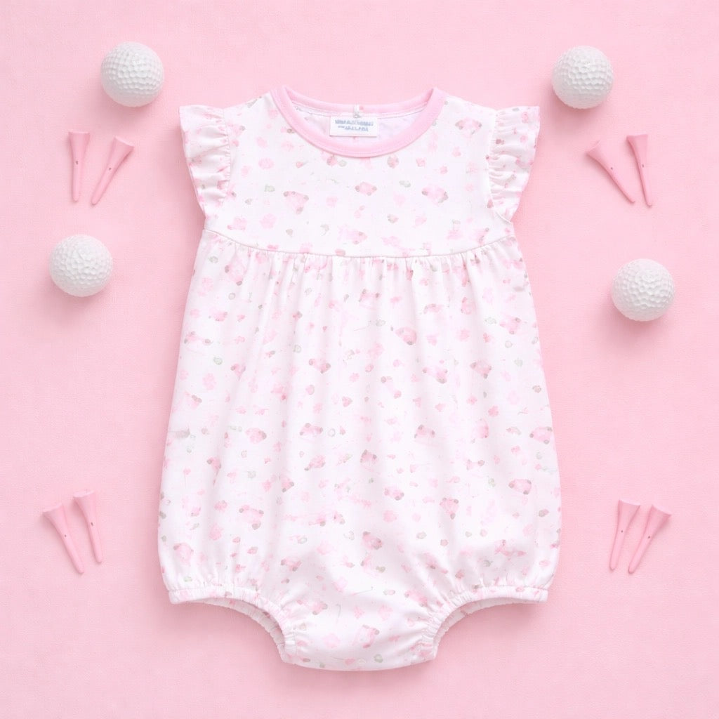 Little Golfer Print Bubble- Pink