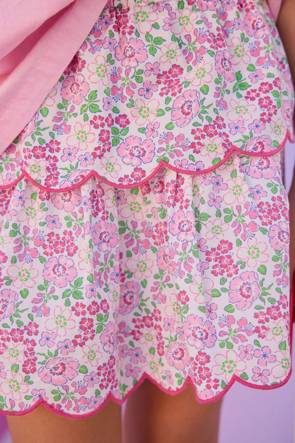 Two Tiered Skirt- Pink Bloomsbury Blossoms