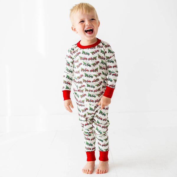 Santa's Tractor Long Pajamas