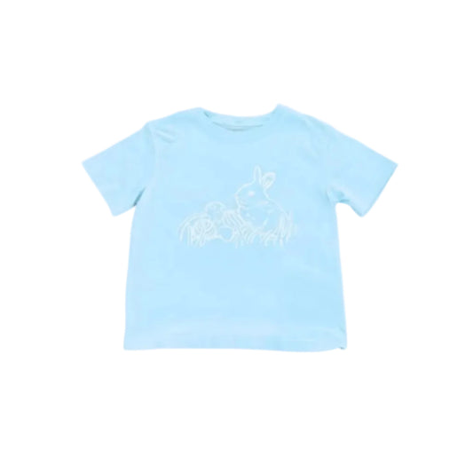Short Sleeve Light Blue Easter Bunny T-Shirt