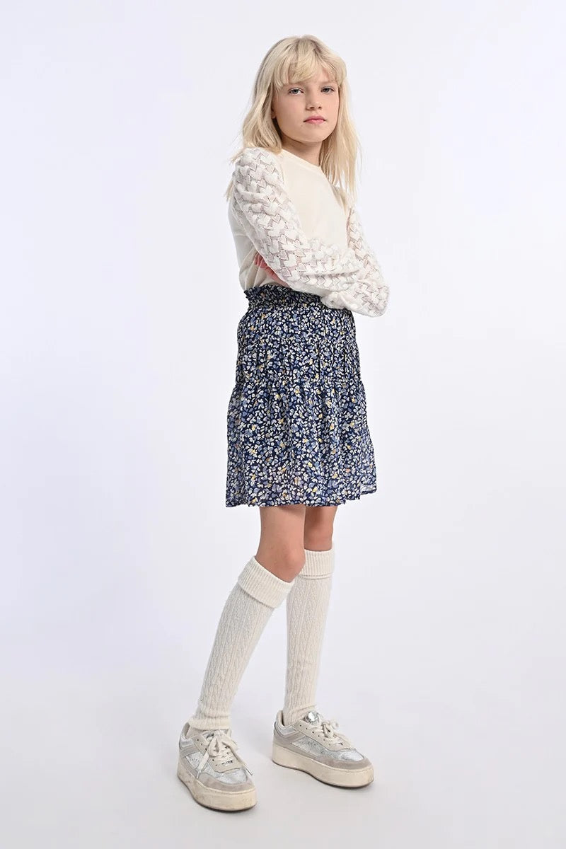 Girls Woven Skirt Blue Nora