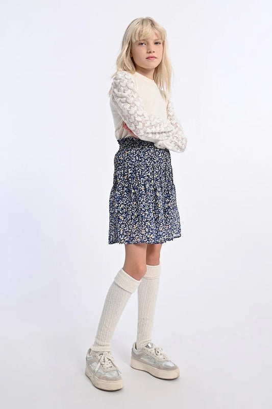 Girls Woven Skirt Blue Nora