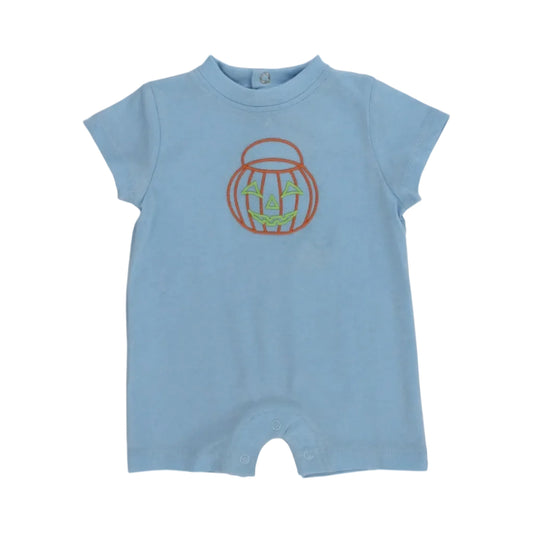 Jack-O-Lantern Short Knit Romper, Boys