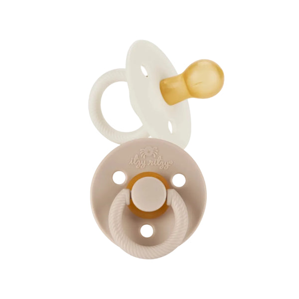 Itzy Soother™ Natural Rubber Paci Sets Coconut + Toast 6-18m