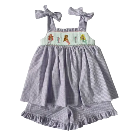 Julia- Mermaid Smocked Short Set