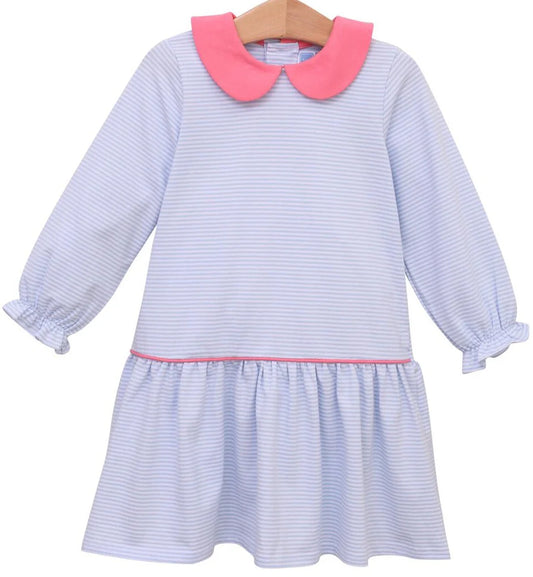 Katherine Dress Light Blue Stripe/Pink