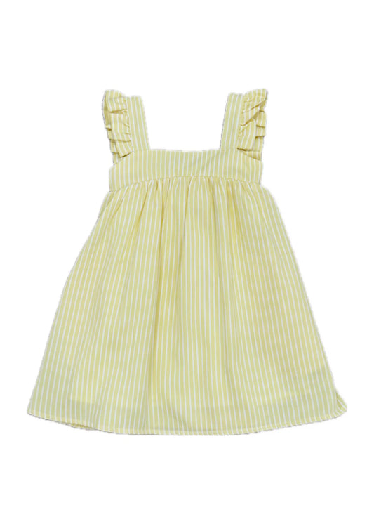 Katherine Yellow Butterfly Sleeve Dress