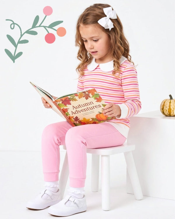 Janie Jogger Set- Falling For Stripes- Pink