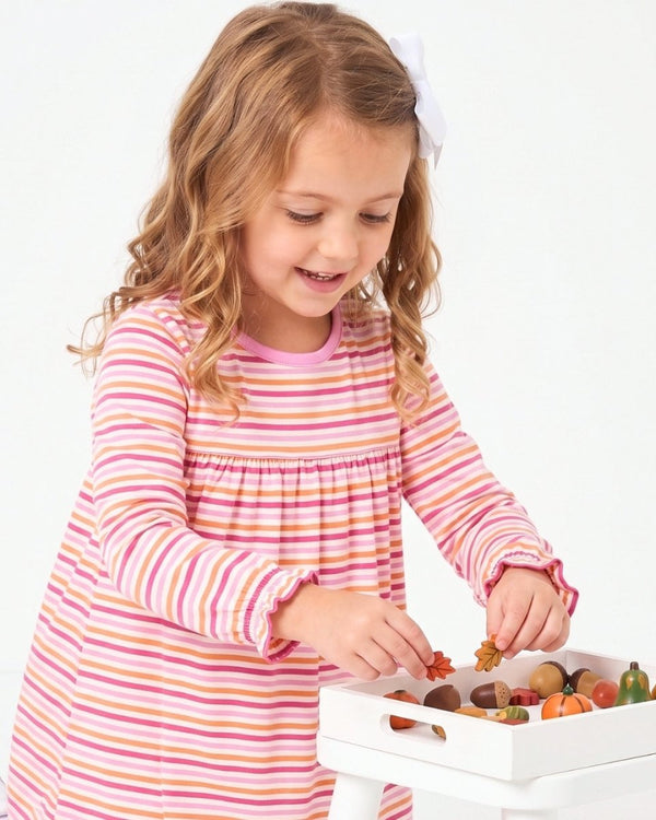 Penny Play Dress- Falling For Stripes- Pink