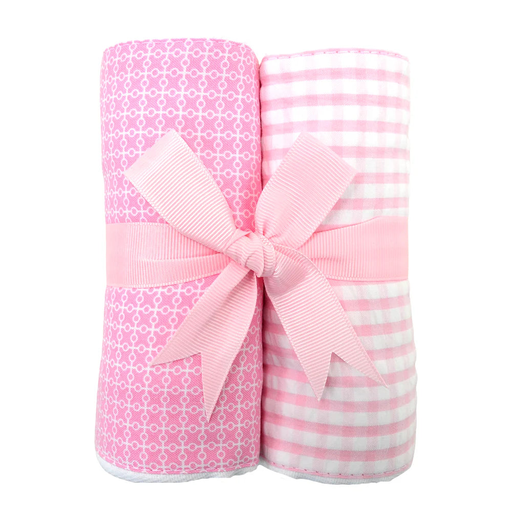 Pink Lab Puppy Set Of Two Fabric Burps