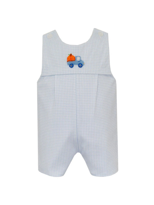 Light Blue Gingham Boy Short Jon Jon Pumpkin