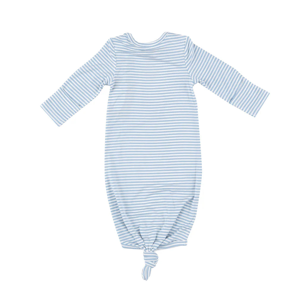 Light Blue Stripe Knotted Gown