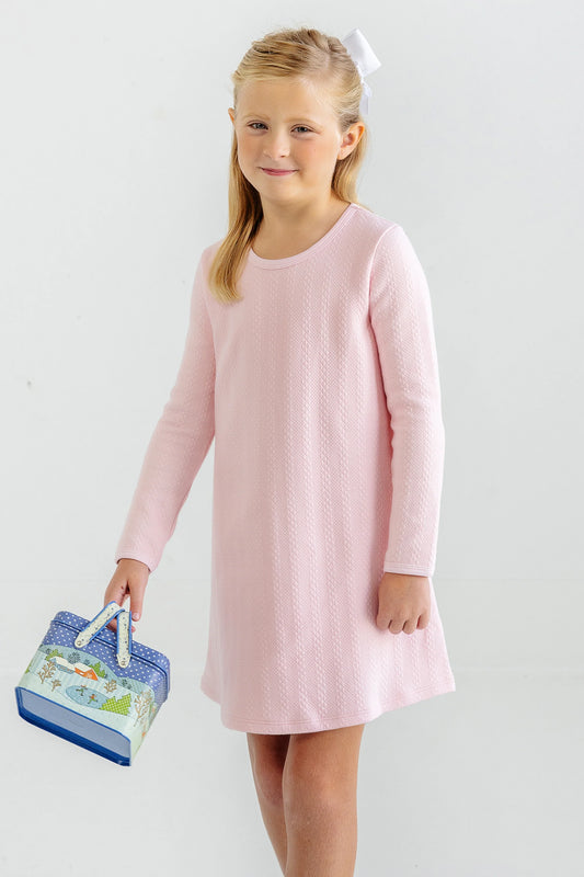 Long Sleeve Polly Play Dress (Quilted) Palm Beach Pink