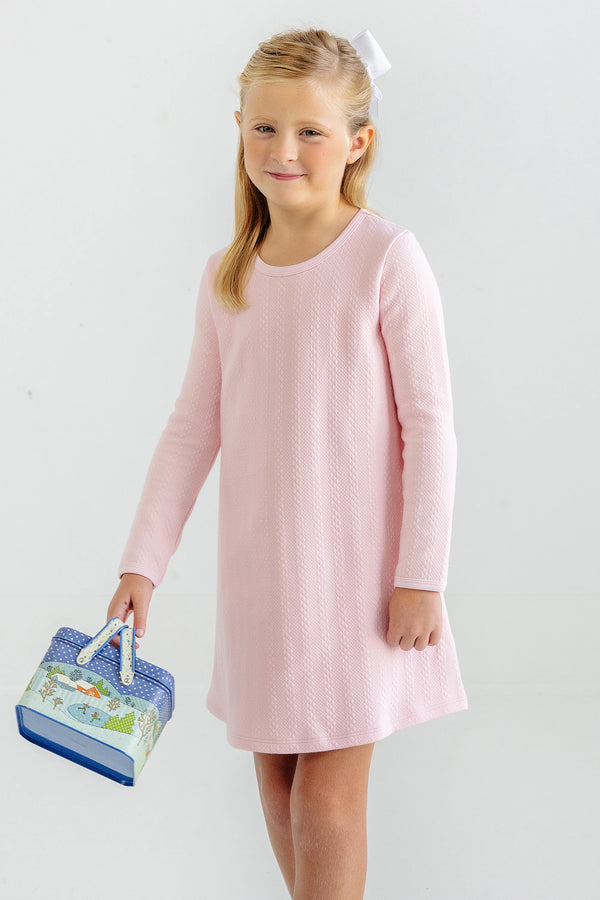 Long Sleeve Polly Play Dress (Quilted) Palm Beach Pink