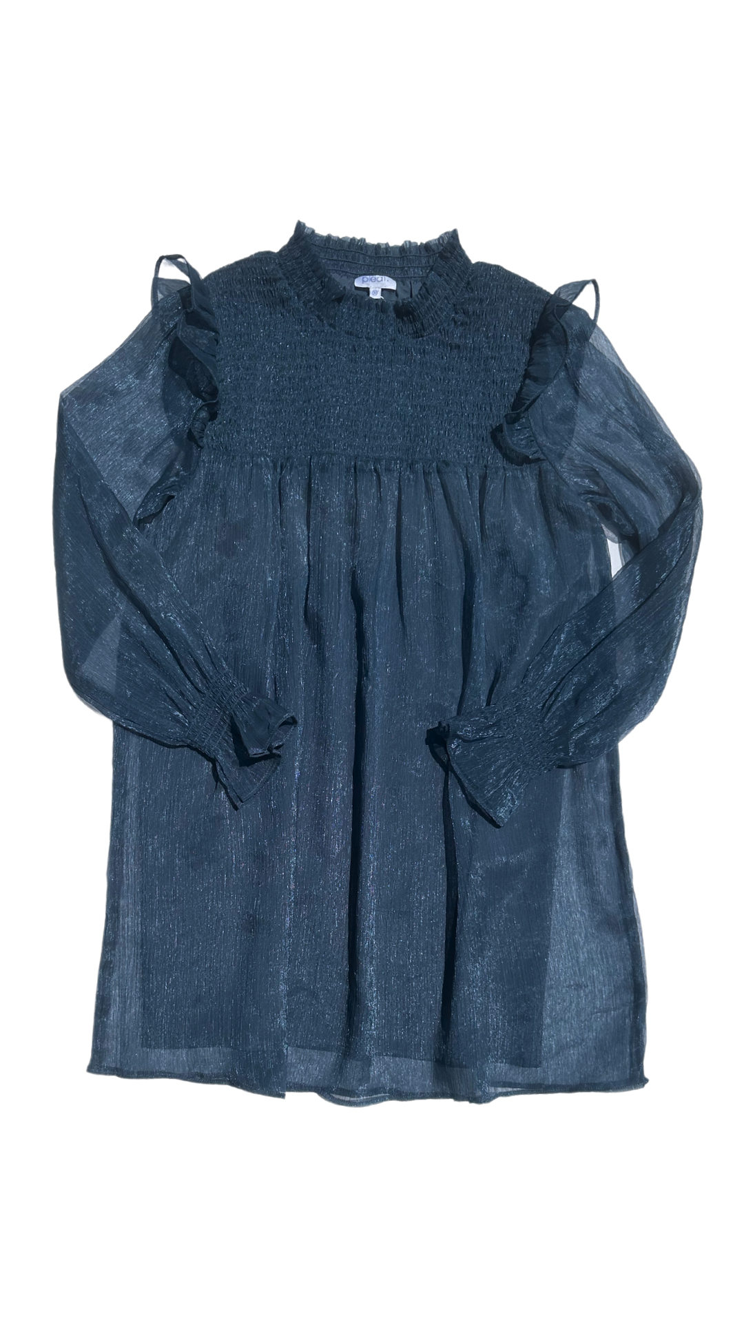 Lottie Dress Sheer Sapphire Crinkle