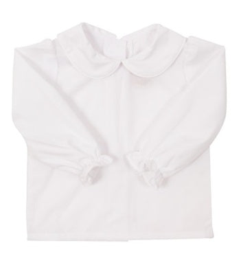 Maudes Peter Pan Collar Shirt Pima Long Sleeve Worth Avenue White